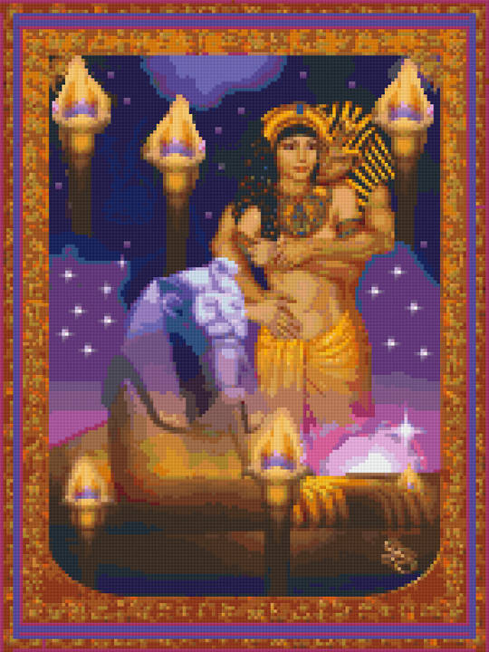 An Egyptian Love Fifteen [15] Baseplate PixelHobby Mini-mosaic Art Kit